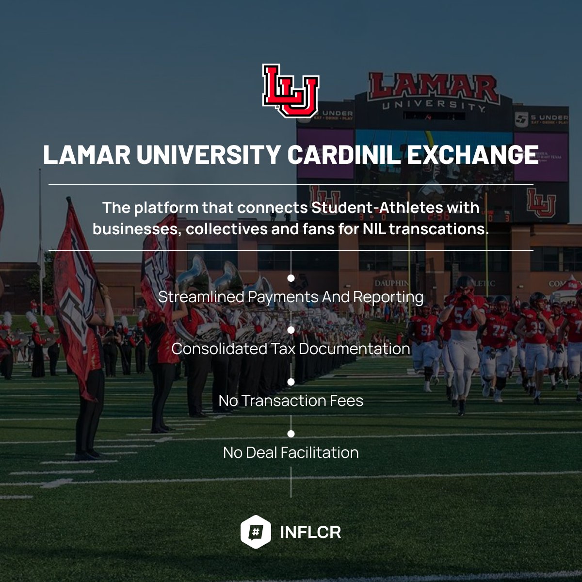 CardiNIL Exchange: the platform that connects LU student-athletes with businesses &amp; fans for Name, Image, and Likeness opportunities

🔗: lamarcardinals.com/nil