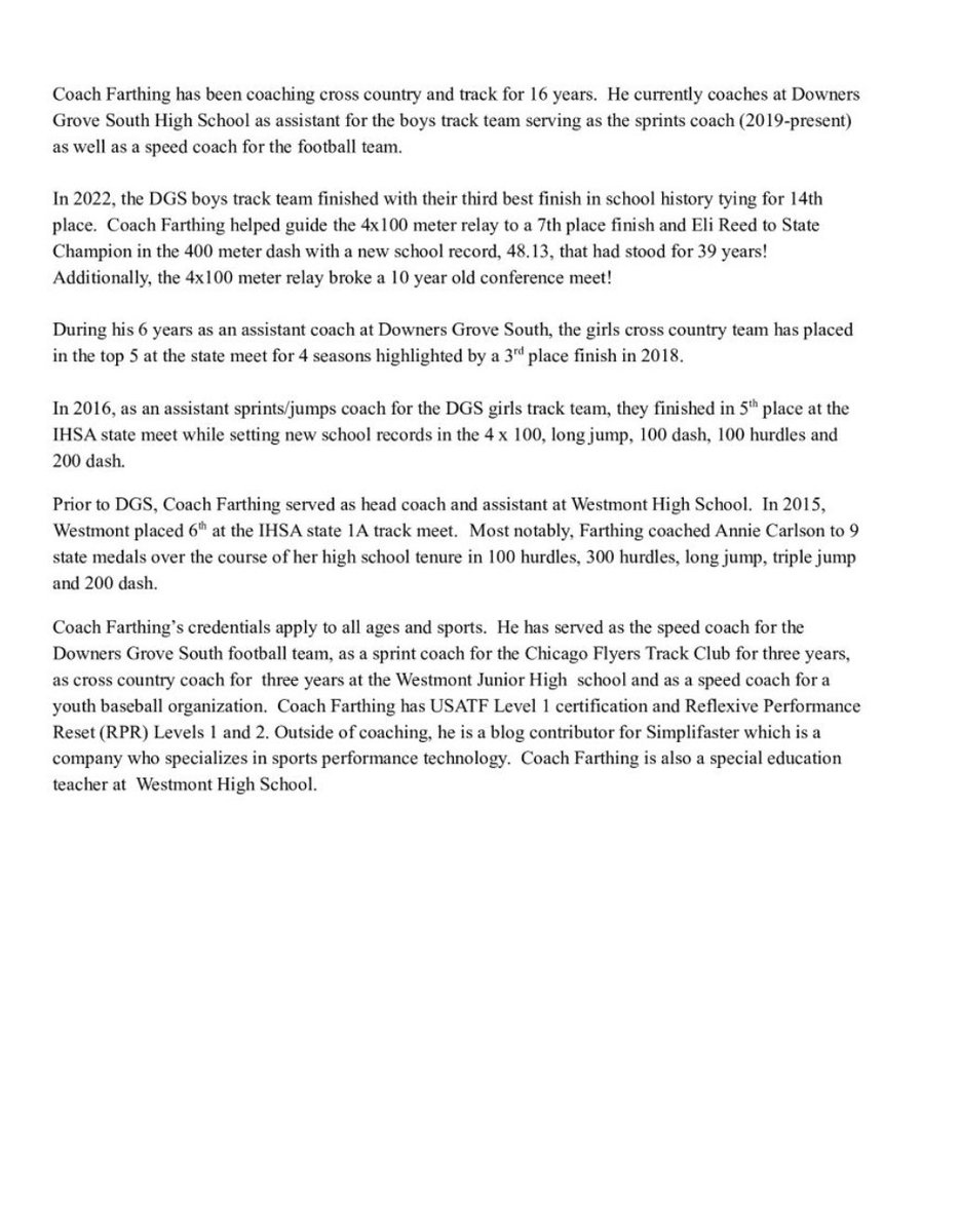 Coach Mike Farthing tweet media