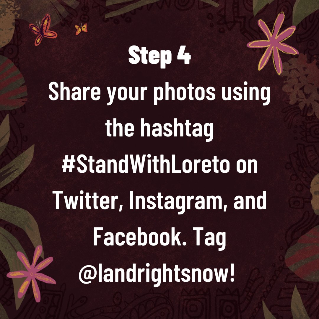 LandRightsNow's tweet photo. #StandWithLoreto by taking a photo of our campaign poster in your hometown. On March 21st we will deliver your photos to Loreto’s community leaders.
Through rendering a common visual, we will show the the world that we are united for #landrights
https://t.co/F6dTvcZswQ https://t.co/afnbYH3WuZ