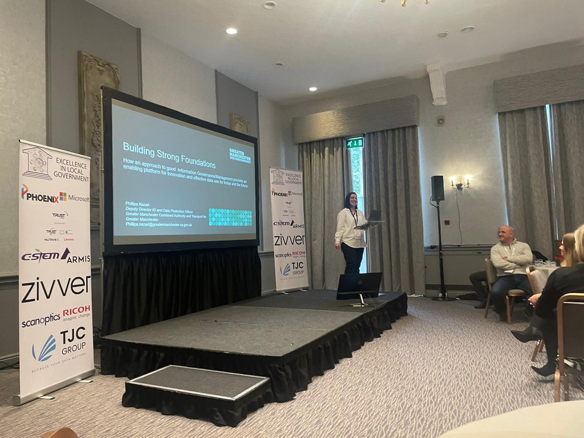 GM_Infogov's tweet photo. It's the end of this years @EILocalGov Conference, with thanks to all the speakers and the chair @bazmoult
We hope you enjoyed our Deputy Directors presentation on the Greater Manchester #InformationStrategy
Find out more 👉https://t.co/lNi1wGNZyr @OscarKrane https://t.co/4Uglx4HVep