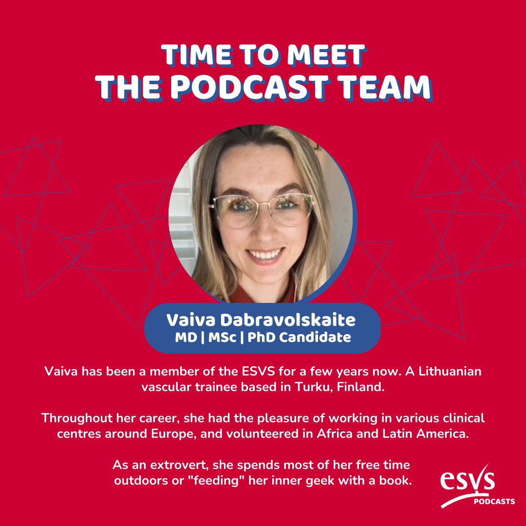 ESVSmembership's tweet image. 🤔Vaiva Dabravolskaitė, who is she?

An extrovert, a well-travelled soul and always with a book🤓

She's also one of the new cherished members of the #podcast group!

Her podcast debut on surgeon-modified #grafts comes out this week, so look out!
@VDabravolskaite #aortaed #MedEd