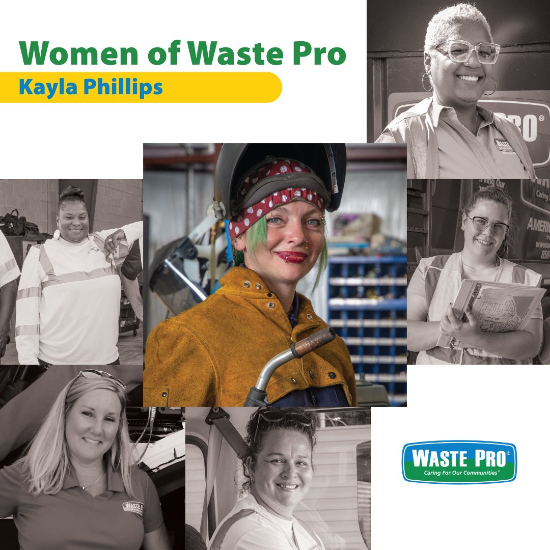 Waste_Pro_USA's tweet photo. Meet Kayla Phillips Welder for the Sanford Division. Find out more about how Kayla makes a Distinguishable Difference at Waste Pro. 

Click here to read her #WasteProStory https://t.co/CHKheUOQ1i

#WomenOfWastePro #TheWasteProWay #WomenInWaste #GoWithThePros #WorkAtWastePro https://t.co/X31HXHDcsL