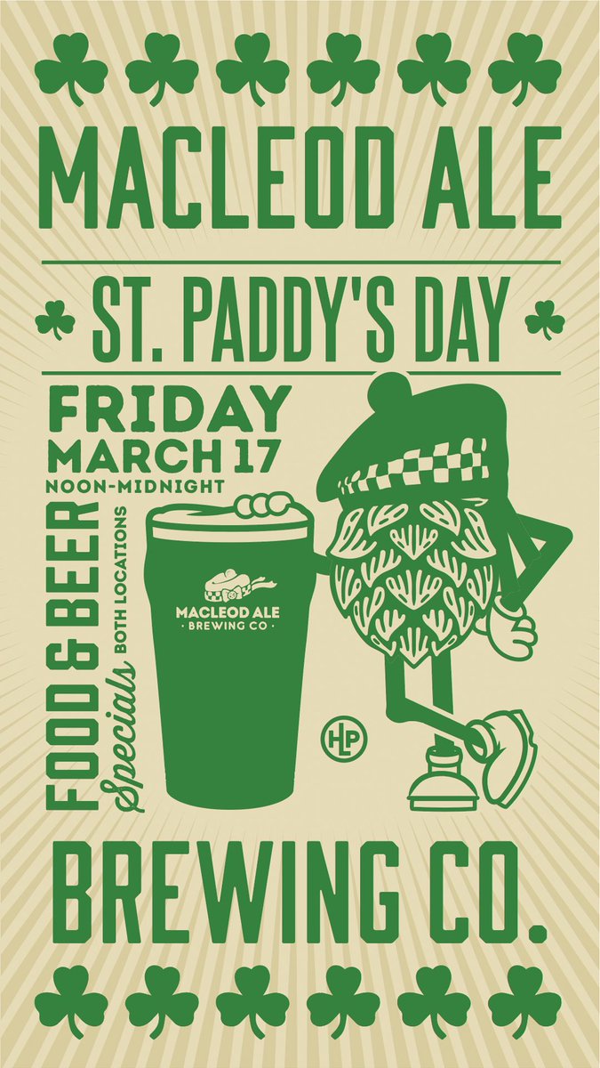 MacLeodAle's tweet image. St. Paddy’s this Friday!

Beer releases:

👉Paddy McGinty’s Goat
👉Emerald ICE

Special Menu:

👉Beef Stew
👉Paddy’s Pizza

Open Noon-Midnight