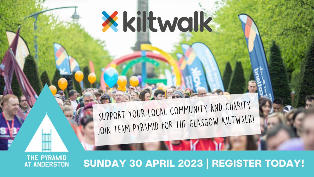 Help support your local community and charity and join Team Pyramid for the Kiltwalk on Sun 30 Apr 20‍23!
Team Pyramid is delighted to offer you, your family, friends and colleagues FREE registration to join us on the Wee Wander.
Learn more here: bit.ly/408V66d