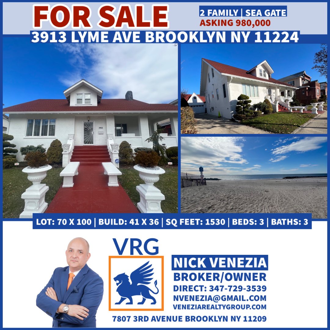 NCVrealty's tweet photo. New Exclusive! ... Hot detached cape style 2 family dream home on a 70 x  100 lot. Private driveway with 2 car garage. Calling all buyers! ...Contact me for more info and early access #veneziarealtygroup #vrgllc #residential #sales #realtor  #realestateagent #realestatebroker https://t.co/3z75A1NPAo