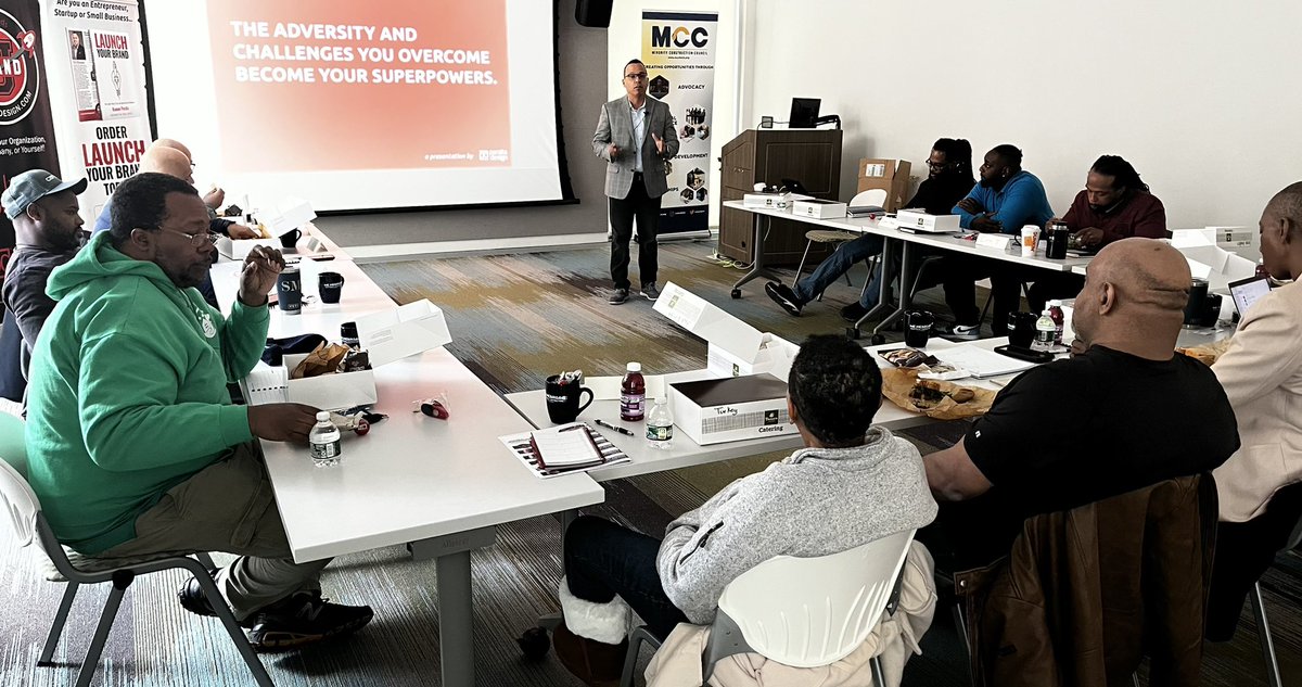 MCCforCT's tweet photo. We have officially kicked off the March 2023 MBE/DBE Construction Bootcamp here @HCCBridgeport! #MBE #DBE #Bootcamp2023 @PeraltaDesign #BJMSolutions #WCMcBride https://t.co/2MI16NL6CL