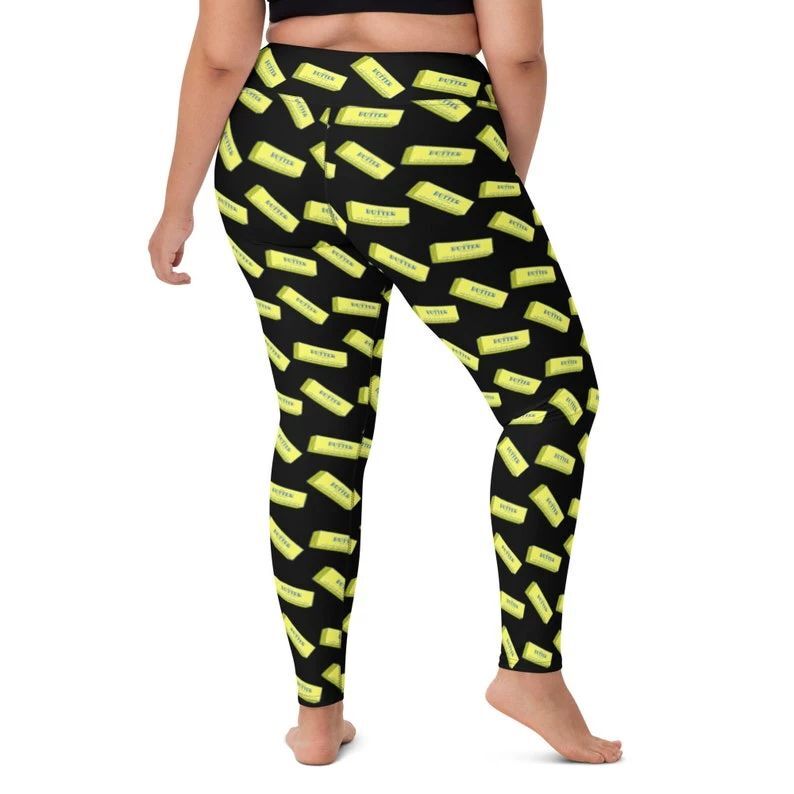 FireboltSews's tweet photo. 🎁 Looking for the perfect gift for the baker, cook or foodie in your life? 🥞👩‍🍳 Check out my high-waisted women's leggings with soft black fabric with adorable yellow sticks of butter printed all over them! 🧈 👩‍🍳👨‍🍳 Click the link in the photo to get you… https://t.co/VnzKF30ClZ https://t.co/uerSI4JhnJ