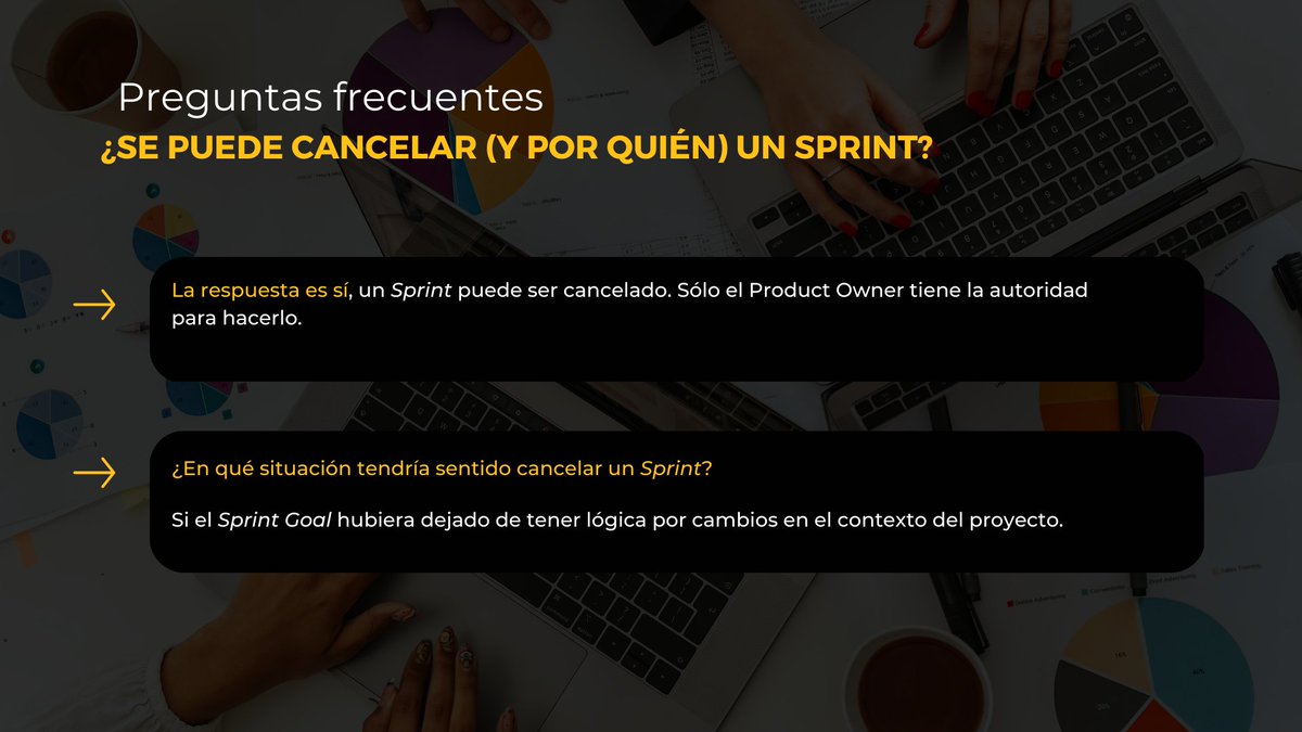 ¿Se puede añadir trabajo durante un Sprint? ¿Y cancelarlo? Te respondemos a continuación, junto con una breve introducción de lo que es un Sprint y sus componentes. ¿Tienes más preguntas? Inscríbete a nuestro curso. agilar.com/es-es/cursos/c…