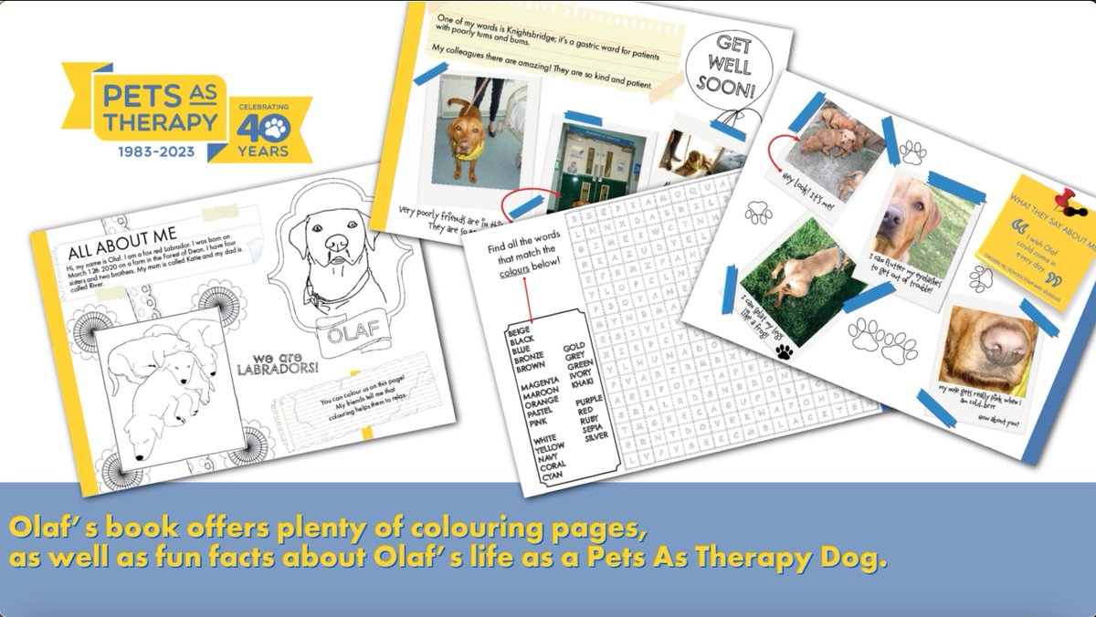 Launched at <a href="/Crufts/">Crufts</a> Olaf's book tells the tale of a PAT Dog's life as he goes visiting hospitals and schools, changing lives.
All proceeds will go to Pets As Therapy allowing us to help even more people.
You can always catch your copy of his book here ow.ly/5FV250Ni4LU
💛🐾