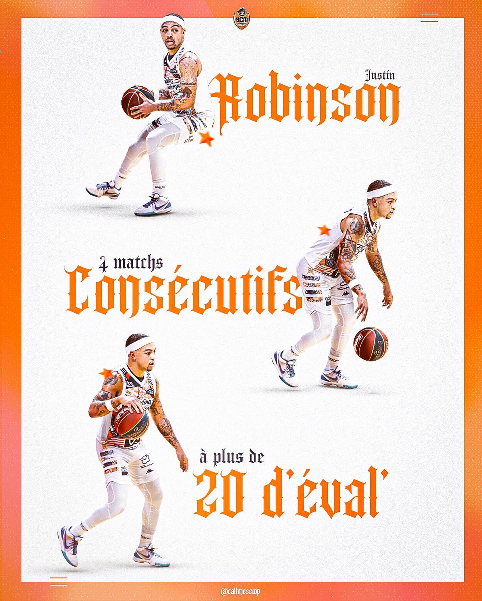 BCMBasket's tweet image. 4️⃣ matchs consécutifs à plus de 2️⃣0️⃣ d’évaluation pour @Callmescoop12 ! 📊

Un 5ème d’affilé mardi prochain face à @CB_officiel ? 👀

#TousBCM