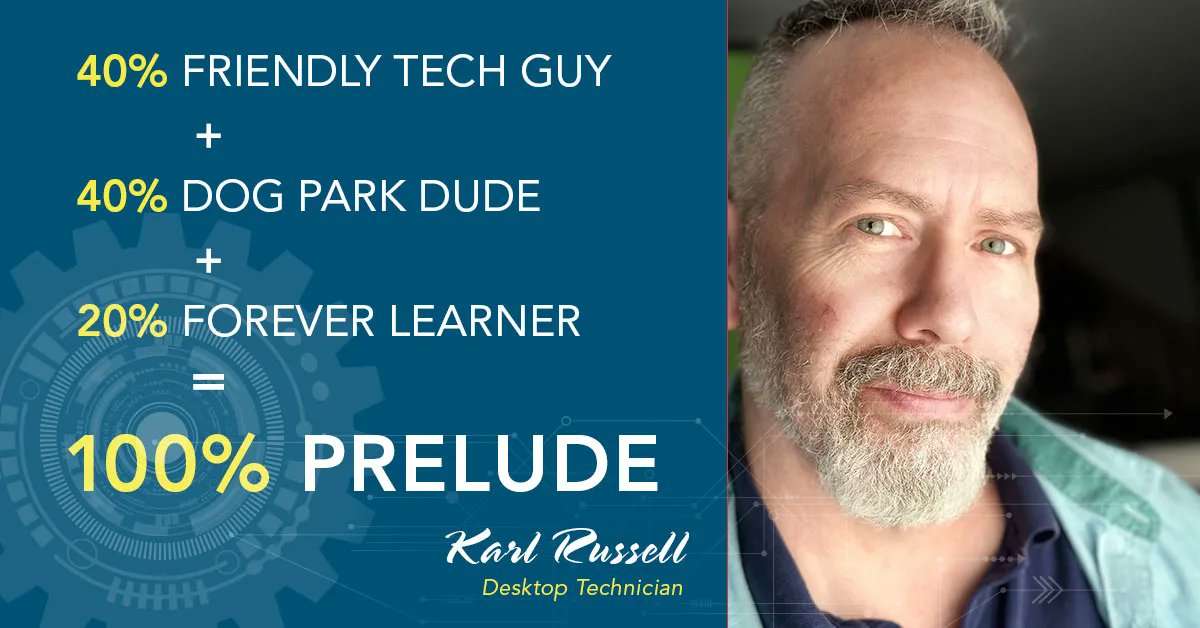 We are pleased to welcome our new #DesktopSupport Tech Karl Russell to the Prelude team this week! Welcome aboard, Karl!