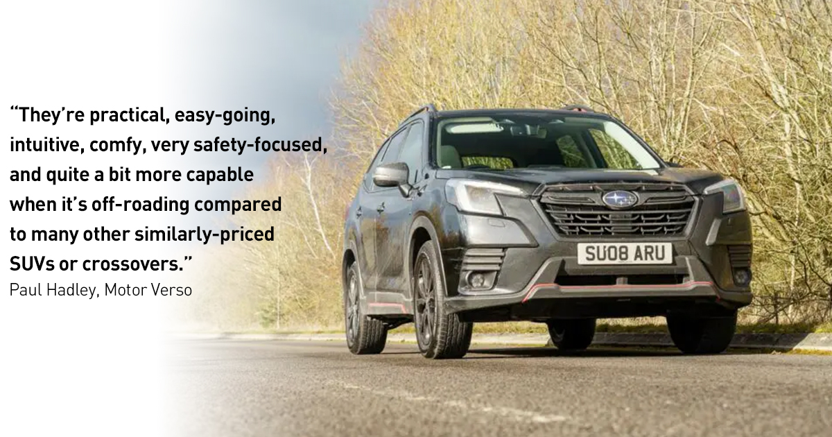 subaruuk's tweet photo. "Once you get to live with one and spend more time with them, like their new Subaru Forester here, you’ll likely never regret owning one."

Paul Hadley from Motor Verso recently put the Subaru Forester through its paces. Find out what he thought here: https://t.co/uvVXoSBV4a. https://t.co/jt7fO2D7Zg