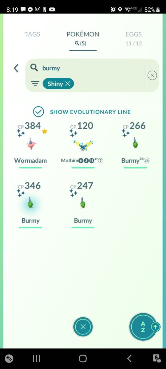 MandaTrashPand3's tweet photo. Yesterday on the last day of the Fesitval of Colors I finally got my first #shiny Crabby! My 2nd ✨ Poliwag and my 4th ✨ plant burmy! The only burmy I'm missing is the sand one #PokemonGO #ShinyCheck #shinyhunt #shinycollection https://t.co/im3TCJJrrc