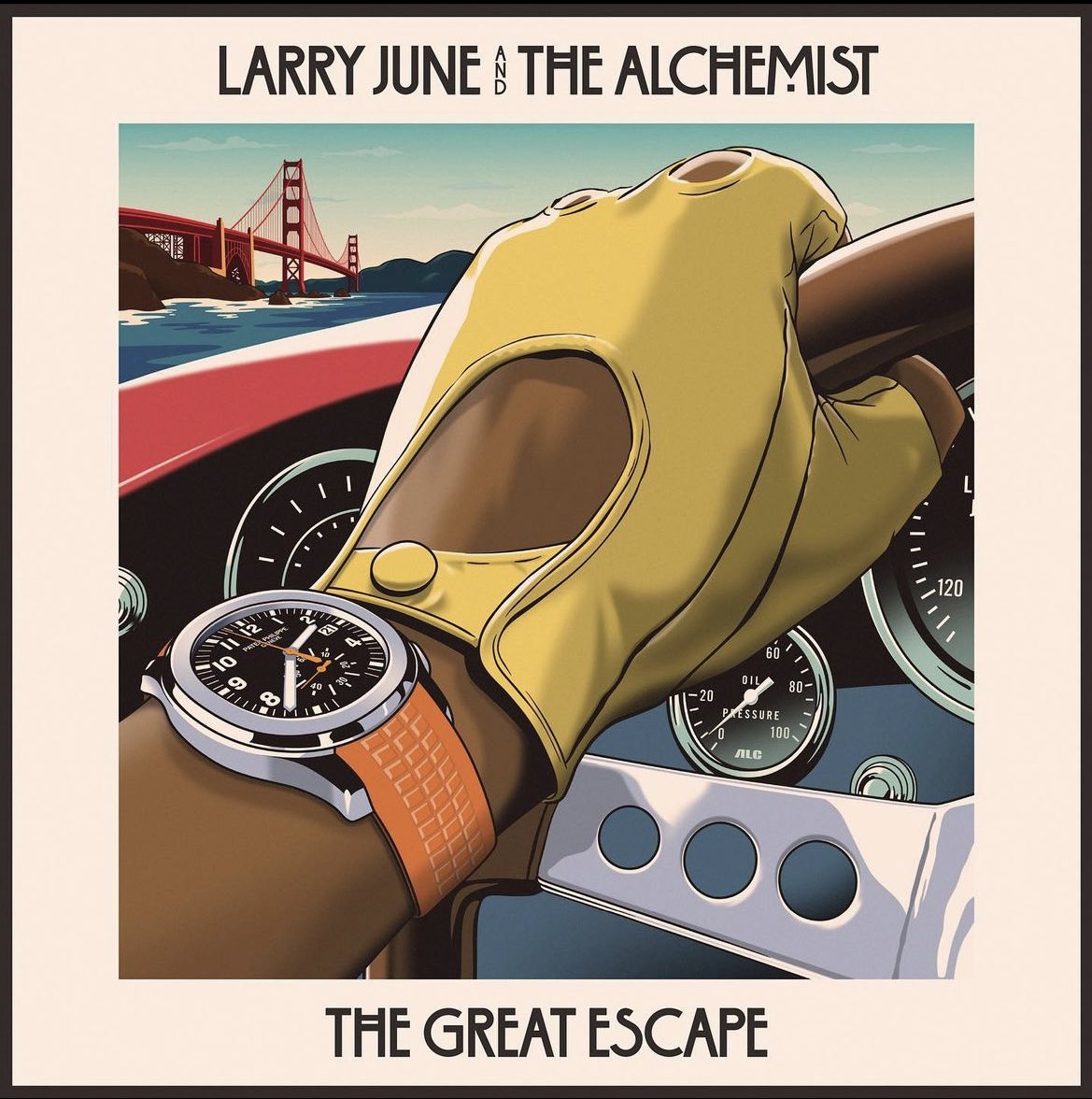 nfr_podcast's tweet photo. The official cover for The Alchemist &amp; Larry June’s new album 'The Great Escape' dropping March 31st 💿 

15 tracks. 45 minute run time. https://t.co/foTSk5Wnrl