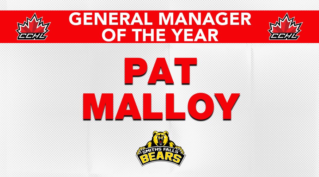 Release | <a href="/SFBears/">Smiths Falls Bears</a> Pat Malloy named 2022-23 <a href="/TheCCHL/">The CCHL</a> General Manager of the Year

Graphic | Mark Kelly

🗞️ | thecchl.ca/release-bears-…