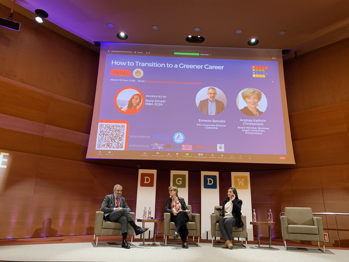 adrianafreitas's tweet photo. How to Transition to a Greener Career
Ernesto Barcelo, ESG Corporate Director @gestamp_es
Andrea Kathrin Christenson, Board Member, Business Angel, Consultant, Entrepreneur
IESE Doing Good Doing Well #DGDW23 #20yearsofDGDW #DGDWDelivers
@iesedgdw @iesealumni @iesebschool https://t.co/ssr8QFmnY5