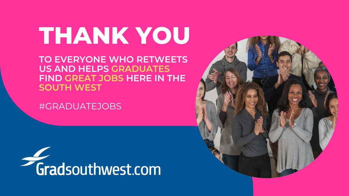 A big thank you to @JCPinDevon @MarjonFutures @UoECareers  @Falmouthalumni  @HotLizard_News @SouthWalesJob @N23DPrinting @JCPinPlymouth @DevonHour @Jobs_In_Bath @jobsviatweet & everyone else who retweets our content & jobs to their followers🙏

#graduatejobs #graduaterecruitment