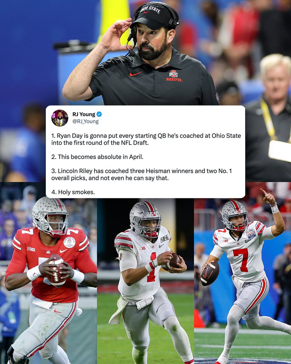 CFBONFOX's tweet photo. Ryan Day 🤝 Coaching first round QBs 🌰

@RJ_Young https://t.co/ieqX3uGIOs