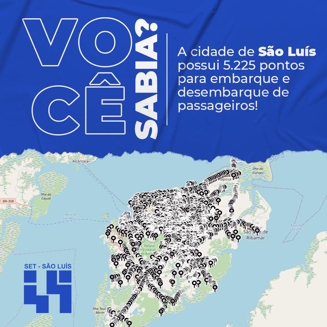 setsaoluis's tweet photo. Alô galera❗ Temos hoje novo quadro 🆕
#️⃣ Você sabia❓
👉🏻 A cidade de São Luís possui 5.225 pontos para embarque e desembarque de passageiros 🚏
•O SET mais próximo de você! 🤜🤛
#SetSlz #transportes #SaoLuis #Ilhadoamor #onibus #usuario #transito #busao #vocesabia? https://t.co/rtFBrt8EUt