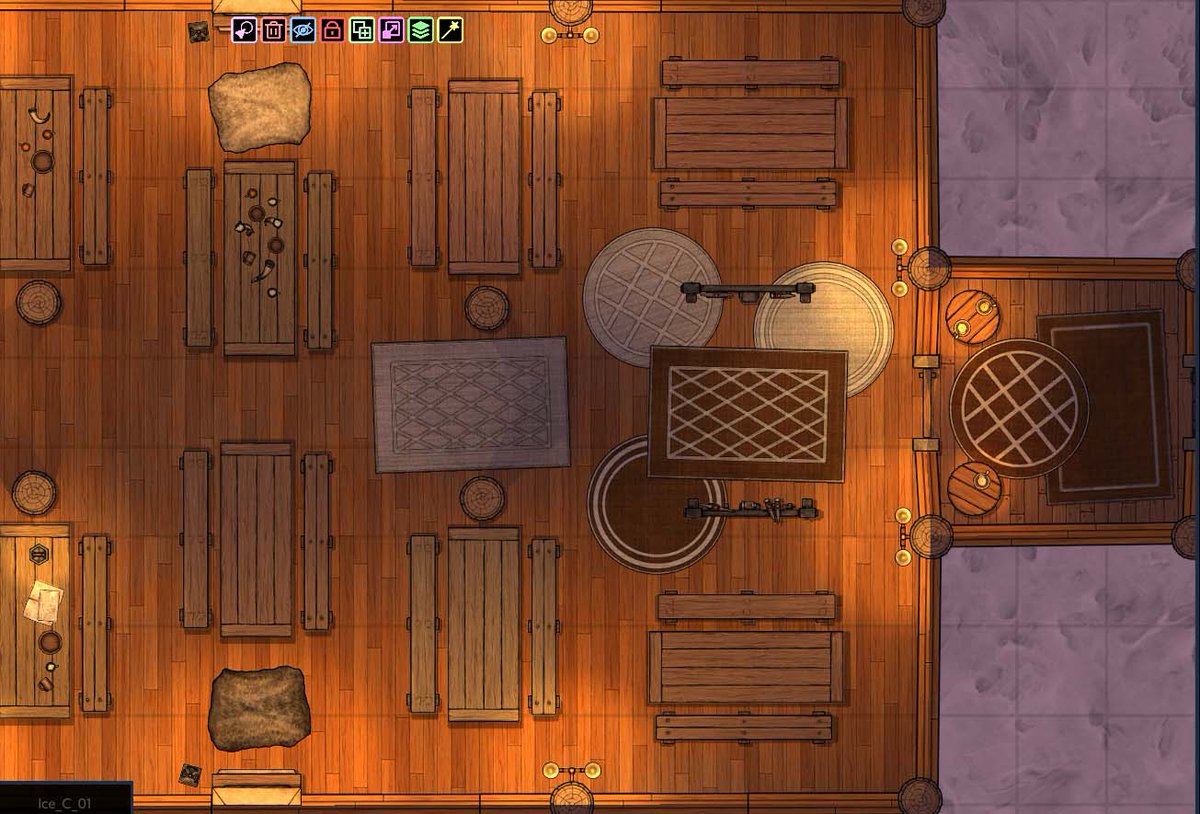 FINALFORMSart's tweet photo. WIP of a Mead Hall type #GamingMap done in @Arkenforge with @FrgtnAdventures assets.
#ttrpgcommunity https://t.co/Dlizo7V93G