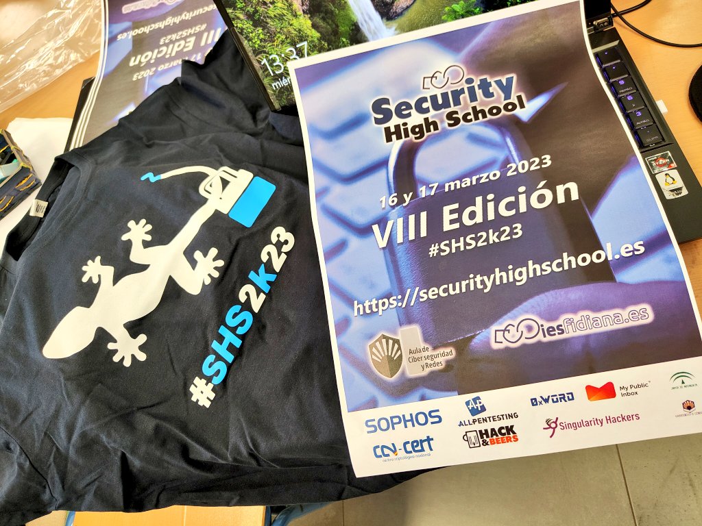 Eduardo Sánchez (@edusatoe) on Twitter photo Todo preparado para la VIII Edición de Security High School en #Córdoba
Talento en estado puro donde se le da oportunidad a los jóvenes junto a grandes profesionales!! #SHS2k23 #CórdobaPower
Gracias a <a href="/SophosIberia/">SophosIberia</a> <a href="/CCNCERT/">CCN-CERT</a> <a href="/AllPentesting/">AllPentesting</a> <a href="/0xWORD/">0xWORD</a> <a href="/mypublicinbox/">MyPublicInbox</a> <a href="/hackandbeers/">Hack&Beers</a> Todo preparado para la VIII Edición de Security High School en #Córdoba
Talento en estado puro donde se le da oportunidad a los jóvenes junto a grandes profesionales!! #SHS2k23 #CórdobaPower
Gracias a <a href="/SophosIberia/">SophosIberia</a> <a href="/CCNCERT/">CCN-CERT</a> <a href="/AllPentesting/">AllPentesting</a> <a href="/0xWORD/">0xWORD</a> <a href="/mypublicinbox/">MyPublicInbox</a> <a href="/hackandbeers/">Hack&Beers</a>