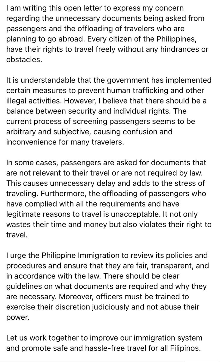 iamvinmartino's tweet photo. Open Letter to the @immigrationPH , cc: @DOJPH @teddyboylocsin #immigrationph #offload #boiph https://t.co/oE5DsJpvMr