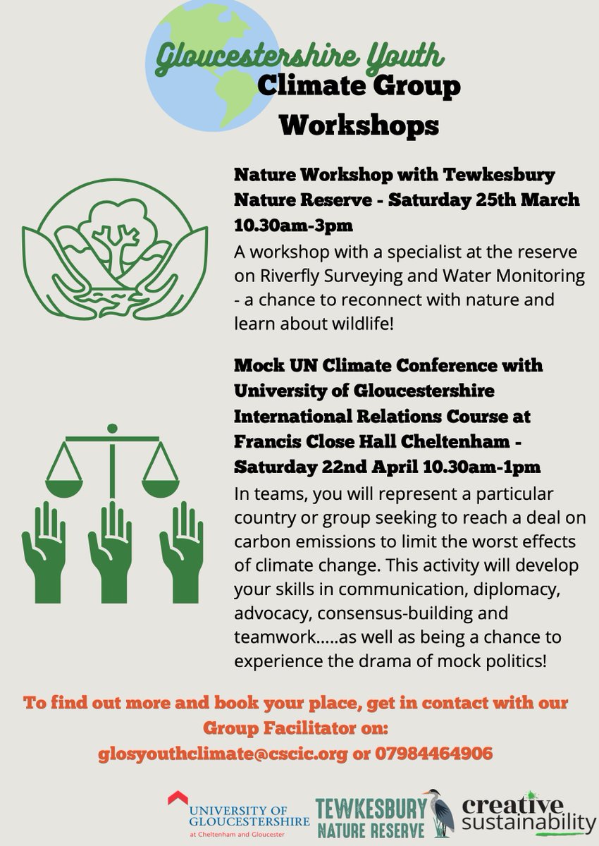 CateCodyEco's tweet photo. Gloucestershire Youth Climate Group - Workshop and Seminar for young people, (help with planning travel and / or travel costs available) https://t.co/RZaU5EoSGZ