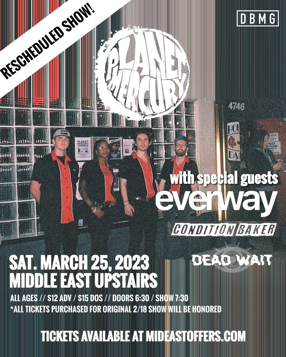 EverwayOfficial's tweet photo. March 25!
With @planetmercuryma, @conditionbaker  and @DeadWaitMa! 
See you there! 🖤

https://t.co/PsXP5X0lw8 https://t.co/dSqwOZrEyw