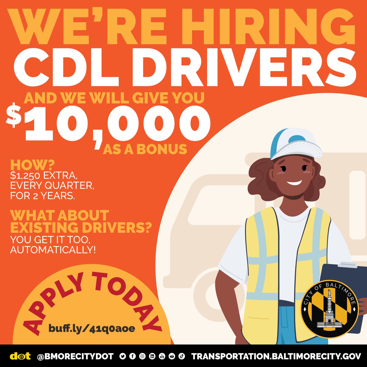 We're hiring CDL Drivers!
And we'll give you $10,000 as a bonus.
How?
$1,250 extra every quarter, for 2 years.
What about existing drivers?
You get it automatically.
Apply today!
https://t.co/LWQrFMJCLK https://t.co/X3etzIilsE