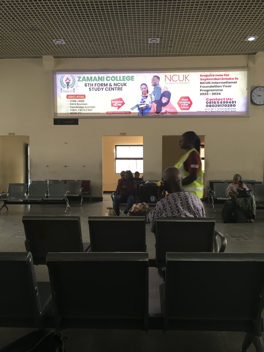 Endcorpsrailway's tweet photo. We are loving the New Campaign Artwork for Zamani College. 😍
Our innovative LED lightbox is helping them brighten up the Departure halls at the Idu and Kubwa train stations.
#railwayadvertising #ooh #endcorps https://t.co/cQgbaLZyMO