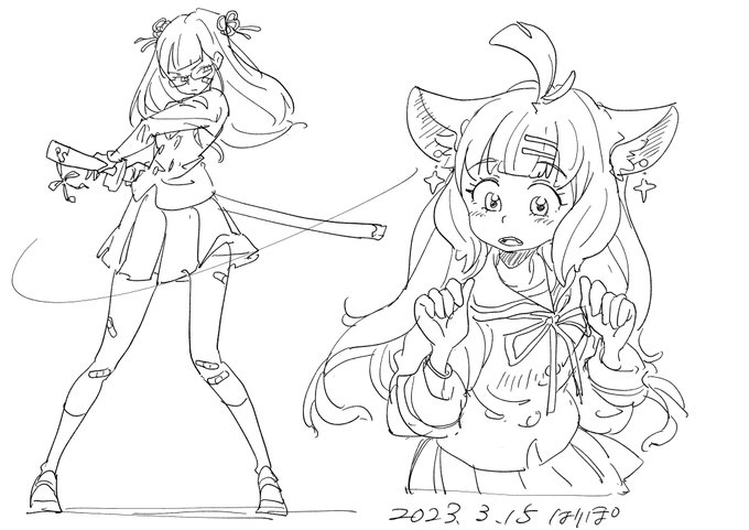 自由にお絵描き。
よし、そろそろマンガ作業に戻ります。😅 