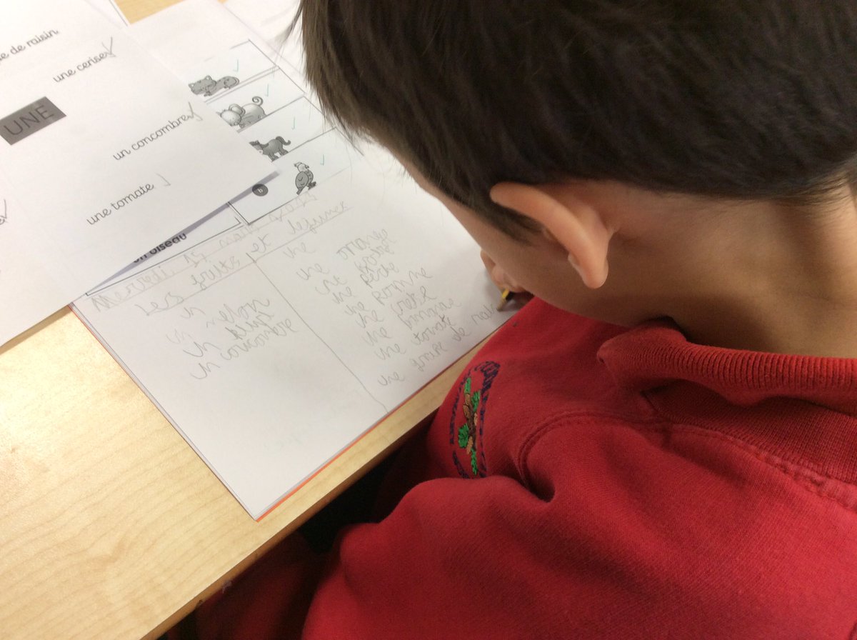 CuddingtonPri's tweet photo. Barn Owls are learning about fruit and vegetables in French and have sorted nouns. #cuddingtonmfl https://t.co/pOx2vmNJU9