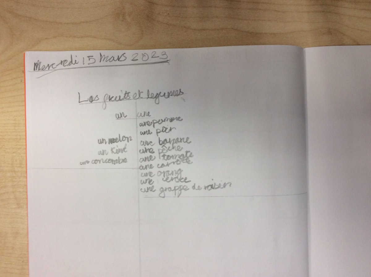 CuddingtonPri's tweet photo. Barn Owls are learning about fruit and vegetables in French and have sorted nouns. #cuddingtonmfl https://t.co/pOx2vmNJU9