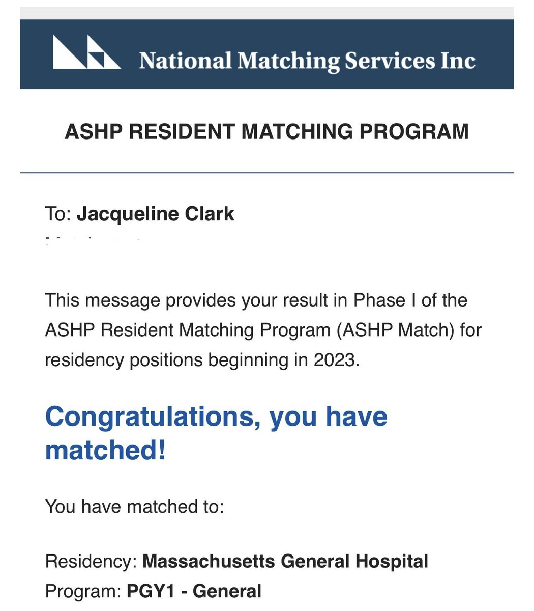 IS THIS REAL LIFE?!? PLEASE PINCH ME! Boston here I come!! #RxMatchDay #matchday2023 #TwitteRx #pharmres