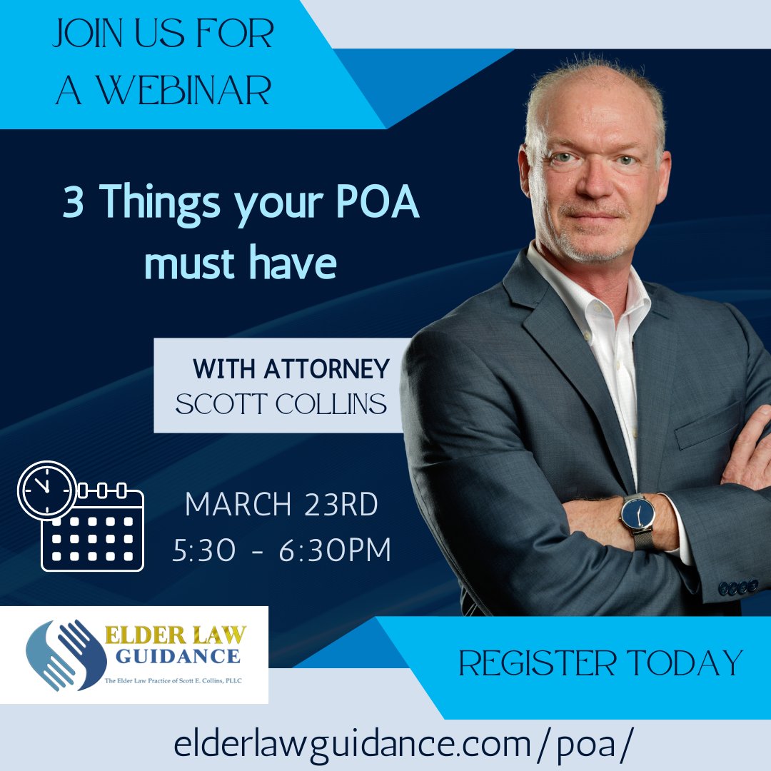 Join us for this free webinar all about POAs! Thursday, March 23rd 5:30-6:30 . . . #richmondlawyer #kylawyer #madisonlawyer #elderlawyerrichmond #elderlawyerky #elderlawyermadison #elderlawguidance #lawyer #elderlawlegaladvice #elderlaw #powerofattorney