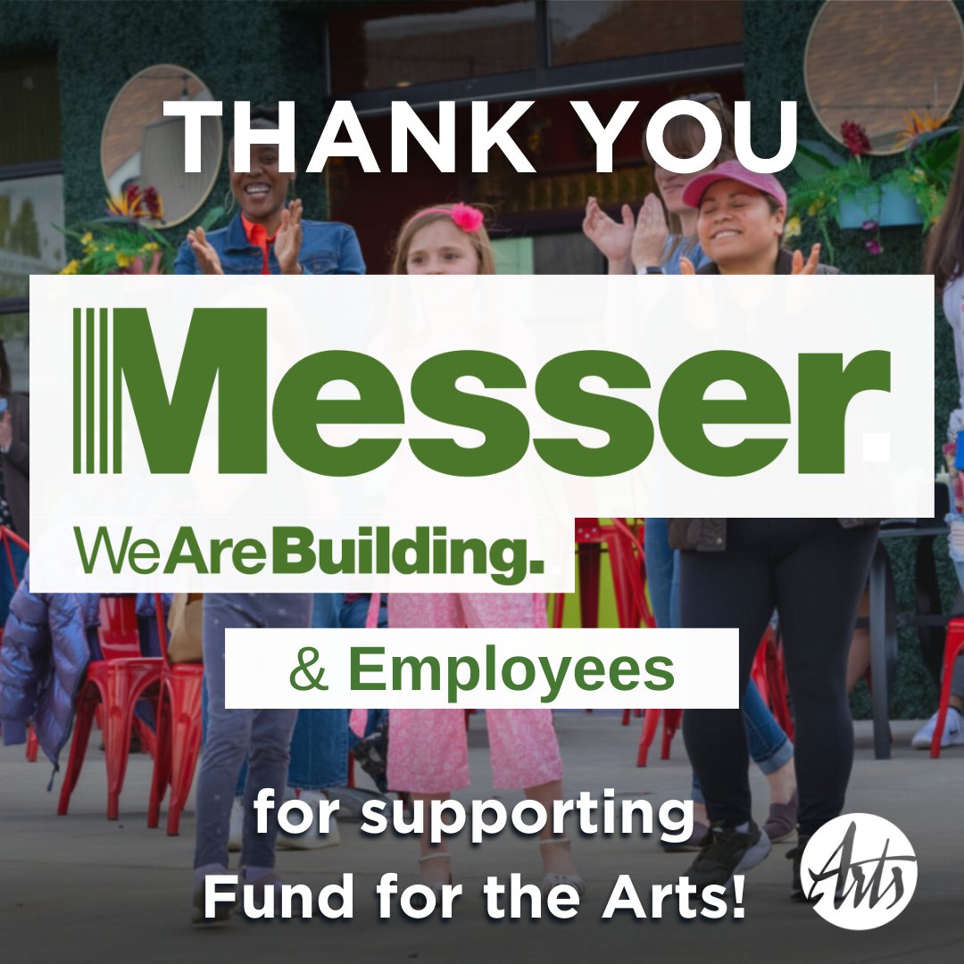 All year, we are celebrating our donors on Thank You Thursday! Thank you, Messer Construction Co. and employees! You’re creating a healthy and vibrant community where everyone embraces art, contributes, and belongs.
