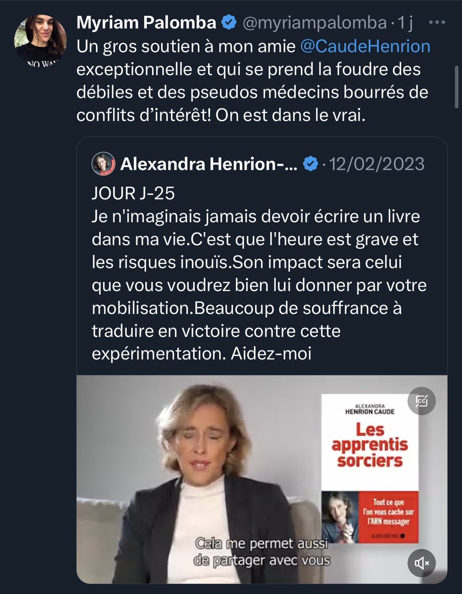 g75004's tweet photo. #myriamPalomba qui ose dire qu’elle n’est pas de la complosphere mais qui soutient qqun qui raconte des âneries sur les cancers foudroyants comme conséquences de la vaccination ! Sérieusement ! #complotiste et même #complotiste #antivax #satanExiste #BravoMyriam https://t.co/OnjgR5DW0A
