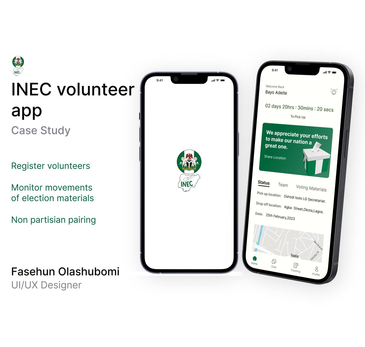 _olashubomii's tweet photo. Designed an "INEC Volunteer App" where volunteers are grouped to help with the delivery of election materials to polling units on time in order to avoid late announcements of results.

Link to the case study:
https://t.co/EZl328dML4

#uiux #Techishiring #Productdesign #uiuxdesign https://t.co/DsmyR25TJx