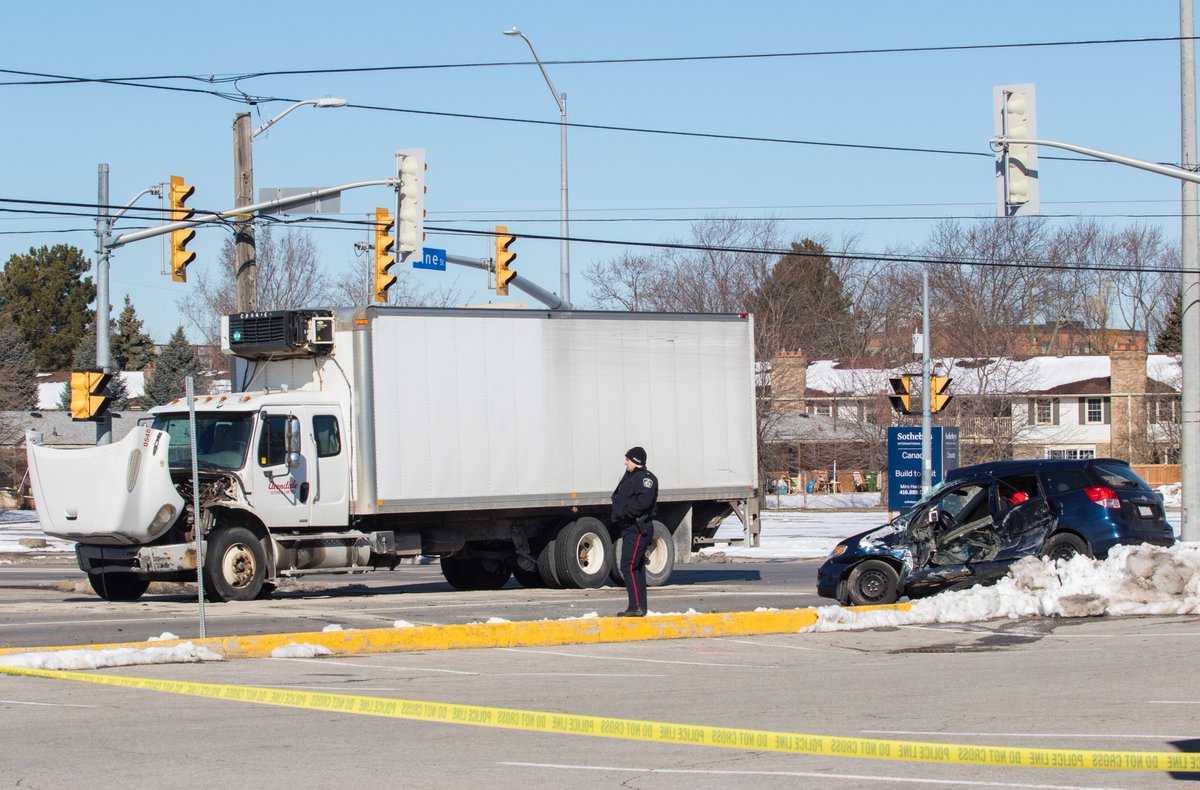 The intersection of Vine and Scott St in St. Catharines is closed for a serious collision Wednesday morning