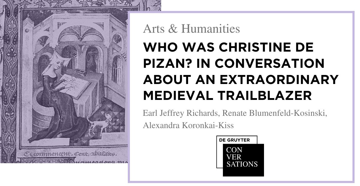 degruyter_pub's tweet photo. ⚔️ Our #WomensHistoryMonth special continues with an interview about the fascinating life and times of Christine de Pizan (1364–c. 1429), a medieval writer and strategist at the court of King Charles VI of France. #DeGruyterWHM https://t.co/jL3uXRcB2g