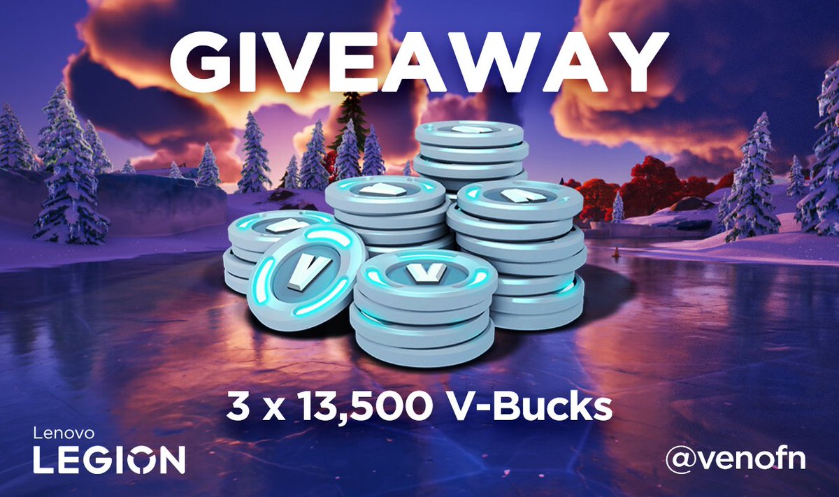 XSET Veno (@venofn) on Twitter photo One giveaway isn't good enough. How about two! I’m teaming up with <a href="/LenovoLegionUKI/">Lenovo Legion UK & Ireland</a> & to giveaway 13,500 V-Bucks for 3 of you! 🥳
What do you need to do?
✅ Follow <a href="/LenovoLegionUKI/">Lenovo Legion UK & Ireland</a> & <a href="/venofn/">XSET Veno</a>
❤️ Like
🔁 Retweet
🤝 Tag a friend
⏰ Winner Announced TBC #ad One giveaway isn't good enough. How about two! I’m teaming up with <a href="/LenovoLegionUKI/">Lenovo Legion UK & Ireland</a> & to giveaway 13,500 V-Bucks for 3 of you! 🥳
What do you need to do?
✅ Follow <a href="/LenovoLegionUKI/">Lenovo Legion UK & Ireland</a> & <a href="/venofn/">XSET Veno</a>
❤️ Like
🔁 Retweet
🤝 Tag a friend
⏰ Winner Announced TBC #ad