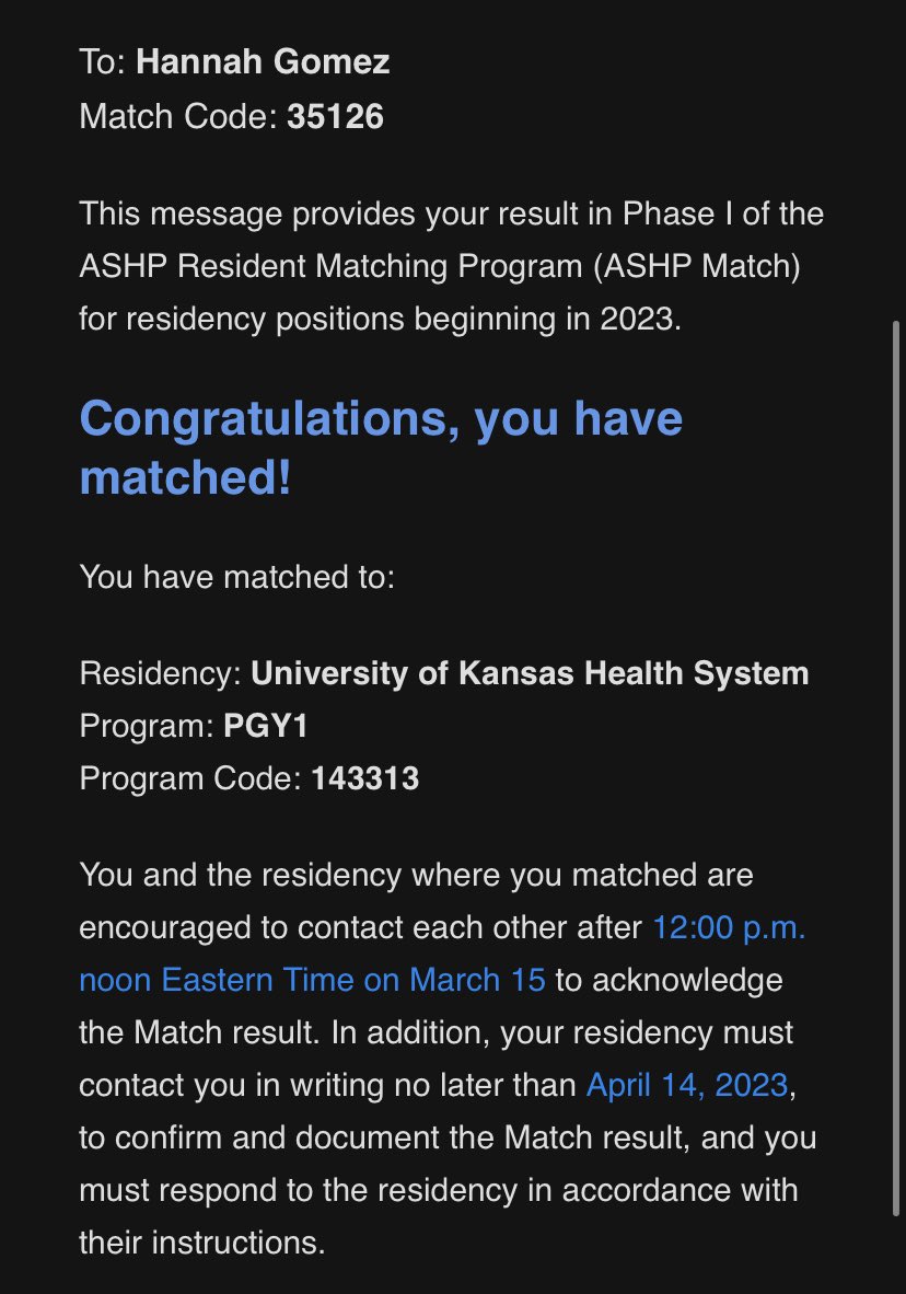 So excited to announce I matched!🎉👩🏼‍⚕️❤️ #TwitteRx