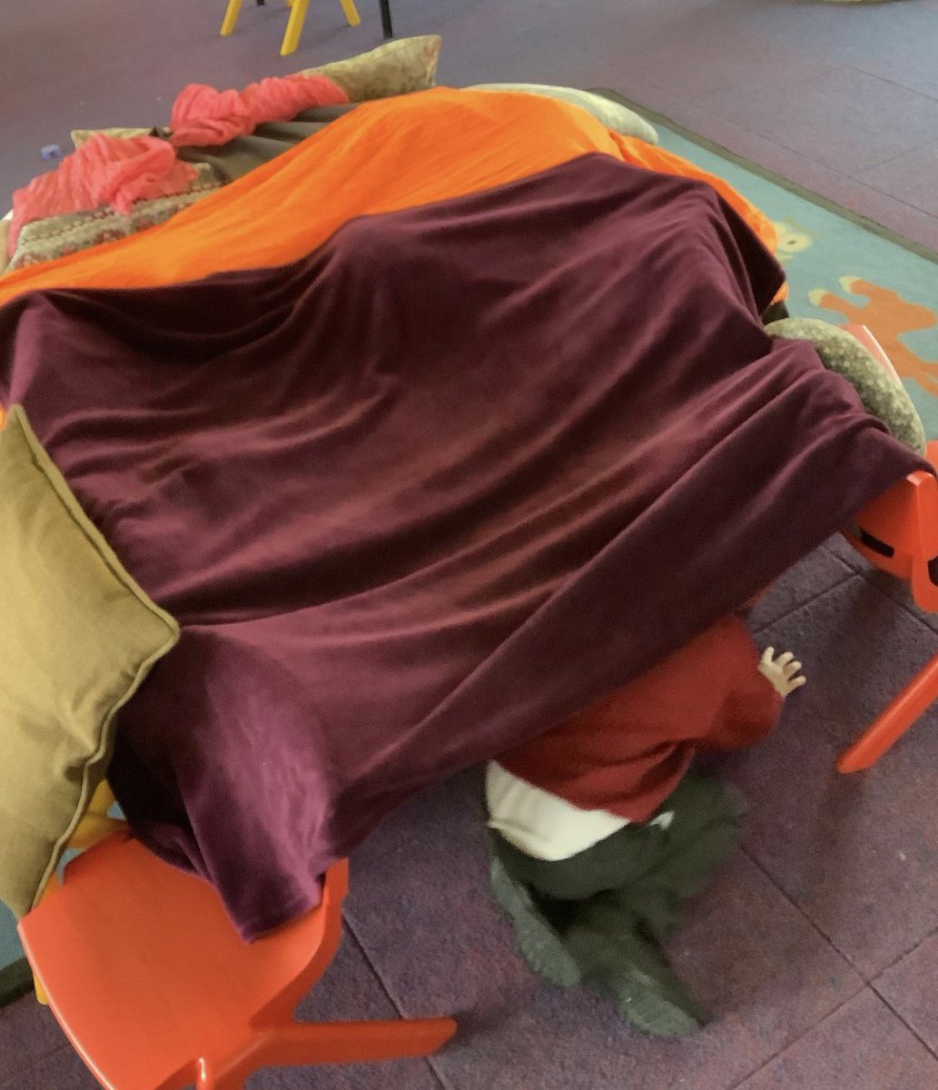 Sunbradwell's tweet photo. After a busy morning of Phonics exploring rhythm and rhyme and a number hunt in Maths, Nursery requested a quick den building session.  
Guess what…? We did it!! ⛺️#Phonics #Maths #DazzlingDens #learningandhavingfun https://t.co/ciwUm612v8