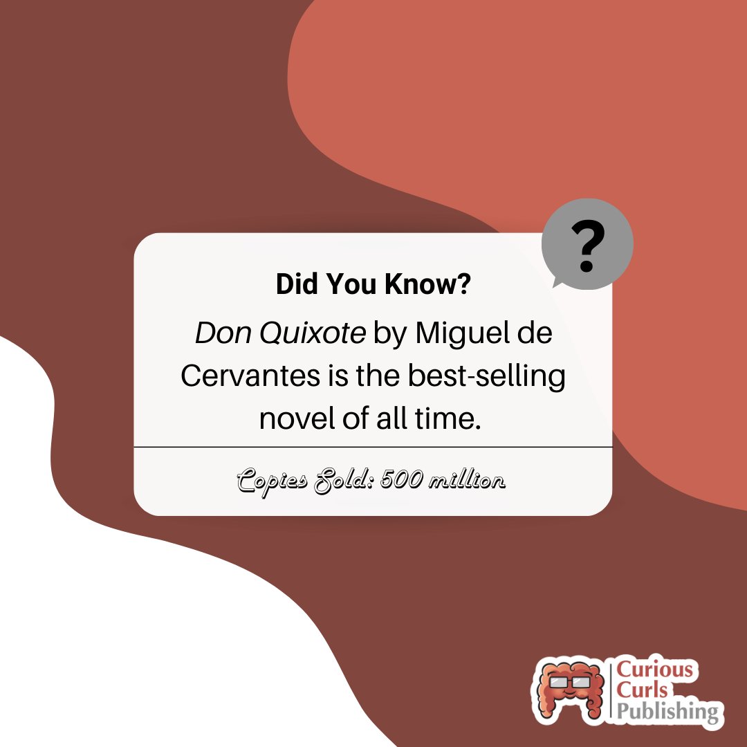 CuriousCurlsPub's tweet photo. Did You Know?

Have you read DON QUIXOTE?

#didyouknow #booktrivia #donquixote #bestsellers #migueldecervantes #bookfacts #booktwitter #smallpress https://t.co/blDmtJT9yd