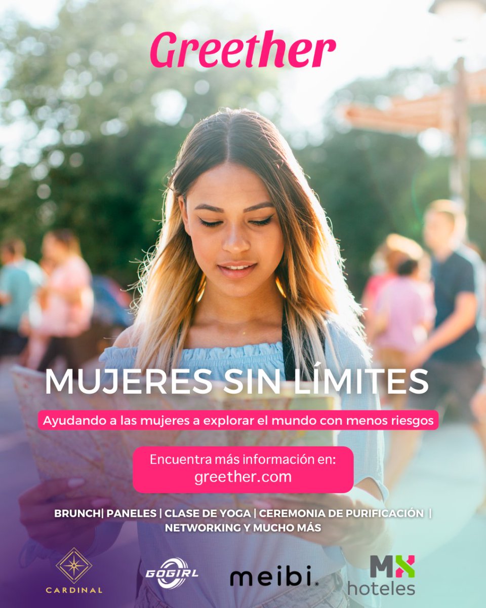 SomosGrupoMX's tweet photo. ¡Llega a tu destino con seguridad!🔒🧳💜
@Greether_app te ofrece la mejor forma de hacerlo para que tu viaje sea una experiencia única y segura.
#MXcentro fue sede de su evento Mujeres sin límites, cuyo objetivo es el de conectar entre sí a mujeres https://t.co/CxPtfw1mbO