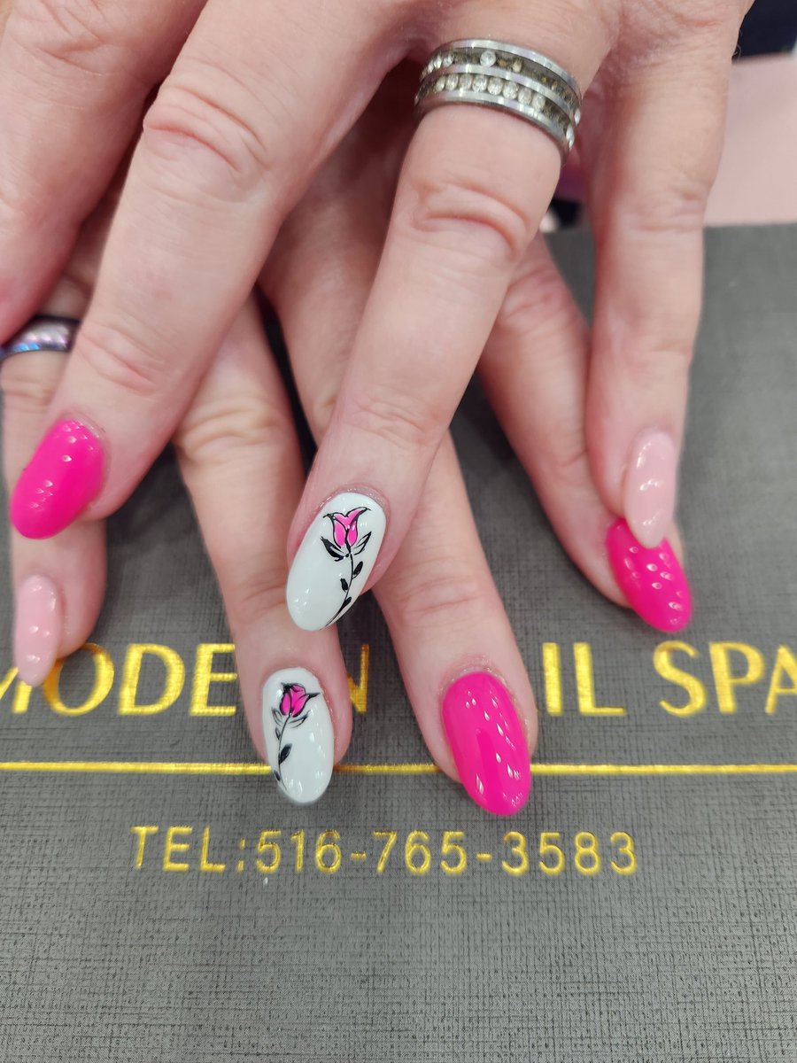 New colour and design for spring. Thanks again Megan at Wantagh Modern Nails Spa