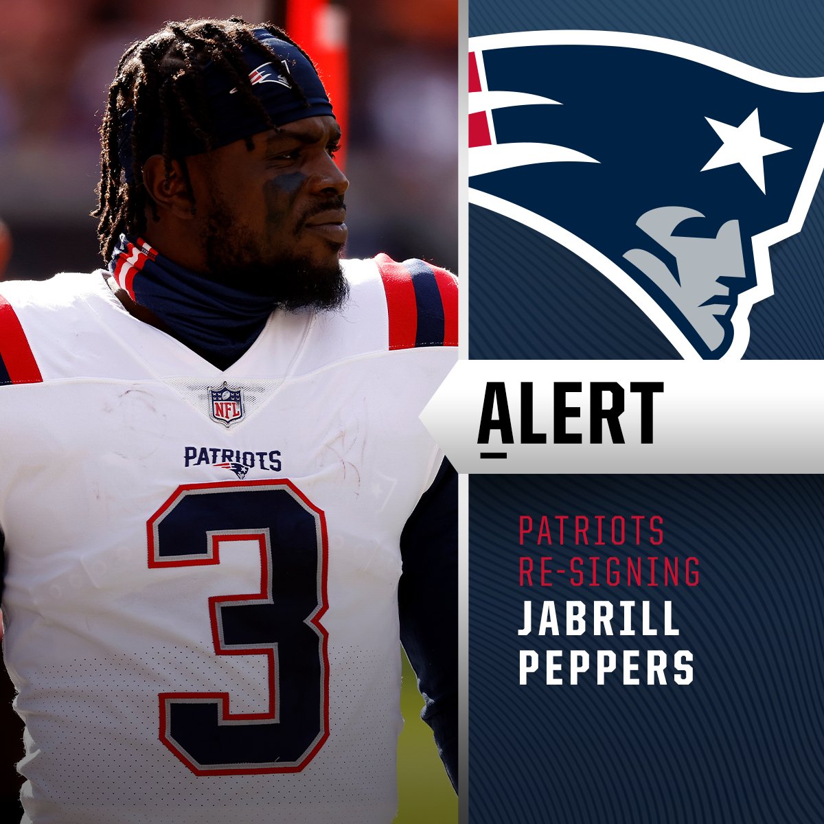 NFL on X: 'Patriots re-signing safety Jabrill Peppers to 2-year