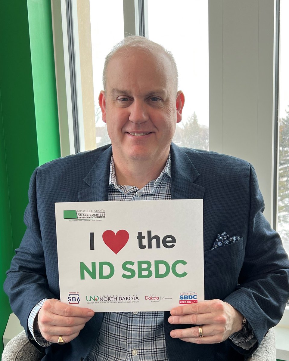 The ND SBDC program is integral in launching and supporting businesses in our state. Sean Valentine, Chair of the Middleton School of Management shows his support and appreciation the for the program on #SBDCday!  

#UNDProud #UNDBiz