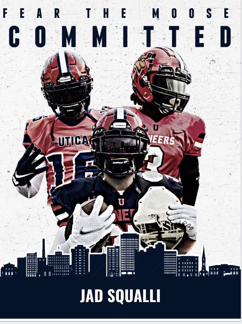 JadSqualli's tweet photo. I’m extremely excited to announce my commitment to further my academic and athletic career at Utica University. thank you to my family, friends, coaches, and everyone who has supported me along the way! #Fearthemoose🟠🔵 @Utica_Football @CoachFaggiano @Brighton_FB https://t.co/J7mVuZIHPM