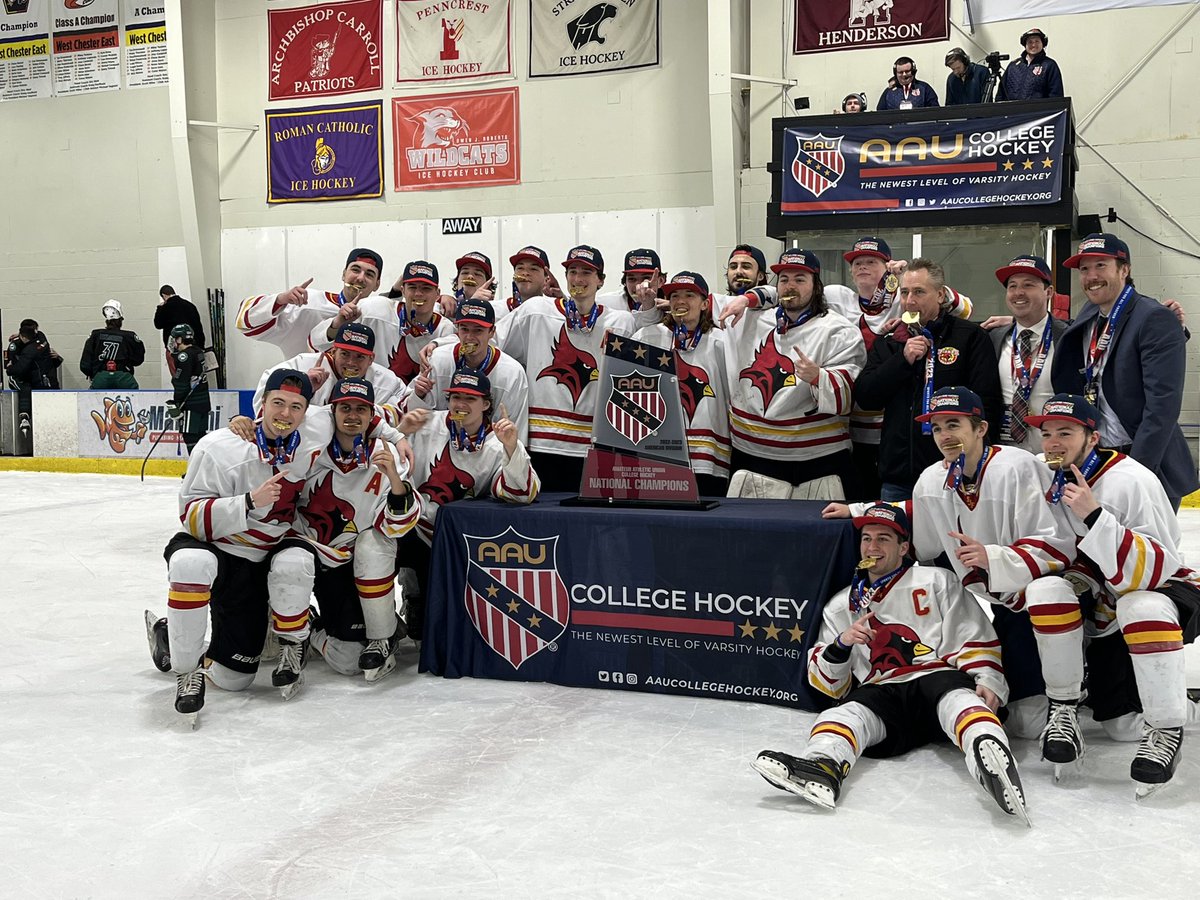 Ladie and agents, we present to you, The American Division 2023 AAU College Hockey National Champions! St. John Fisher College! <a href="/sjfc_hockey/">Fisher Hockey</a> 

@CHFhockey #AAUHockey #AAUCollegeHockey